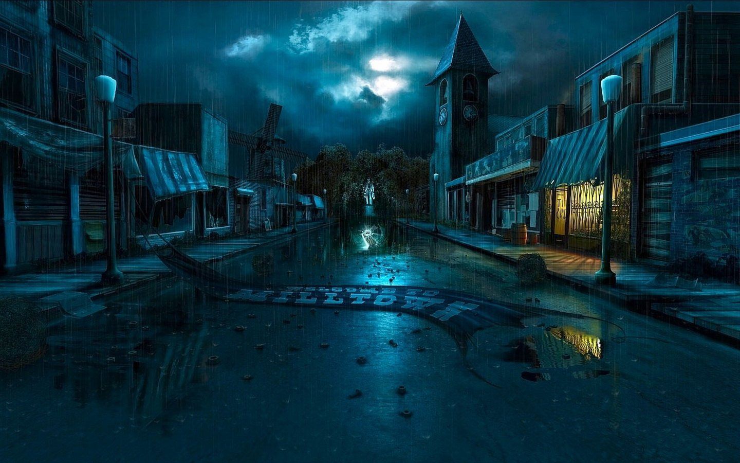 Street Night Cartoon Background - HD Wallpaper 