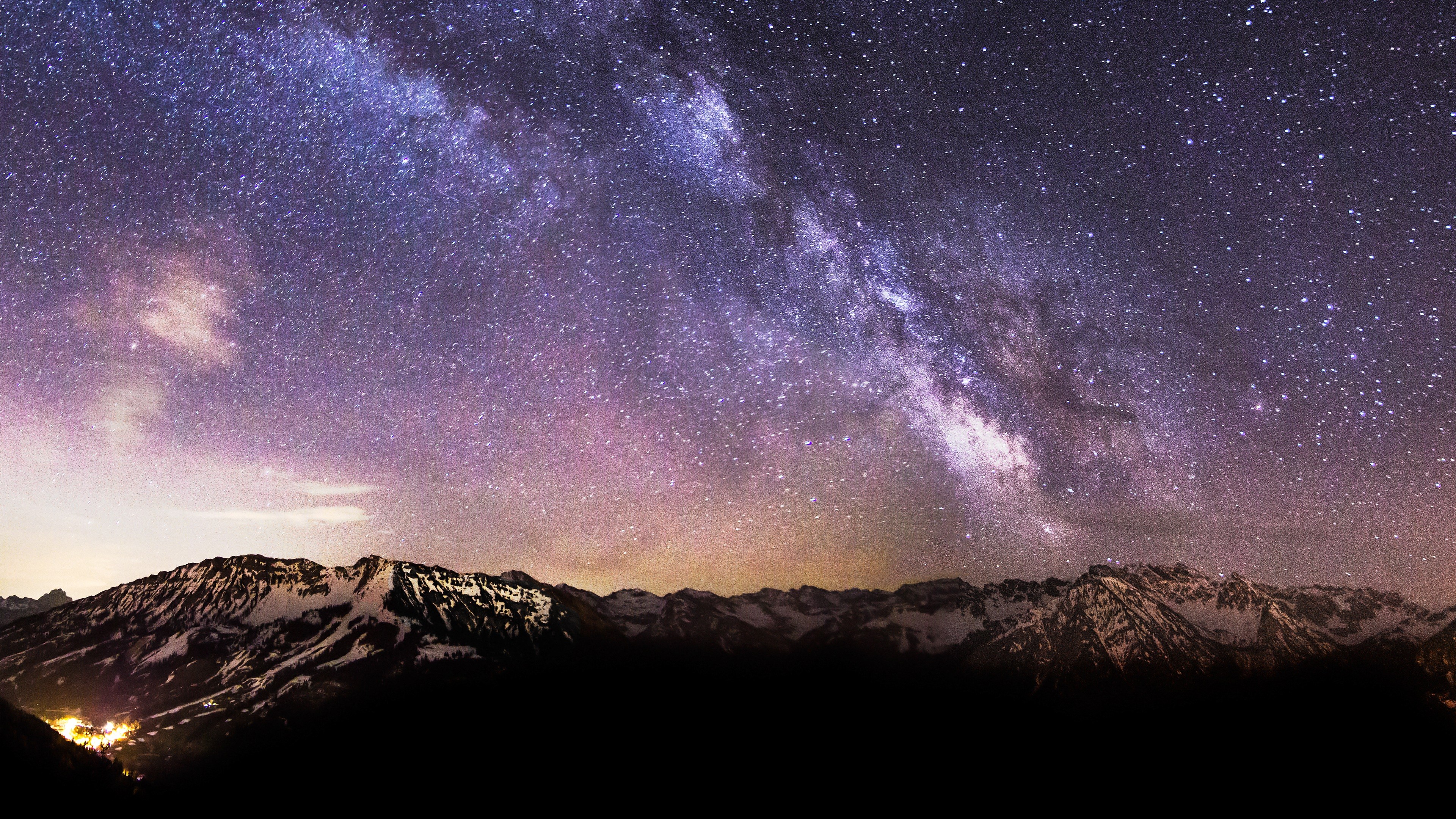 Stars In The Mountains - HD Wallpaper 