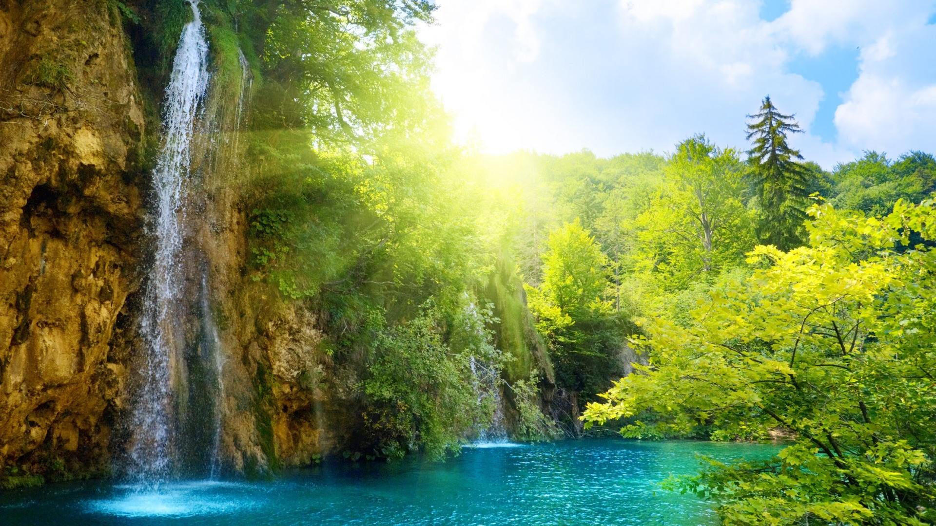 1080p Hd Backgrounds Nature Desktop Hd Desktop Wallpapers - Tropical Waterfall - HD Wallpaper 