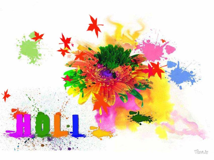 Colorful Holi Like A Flower Happy Holi Wallpaper - Happy Holi - HD Wallpaper 
