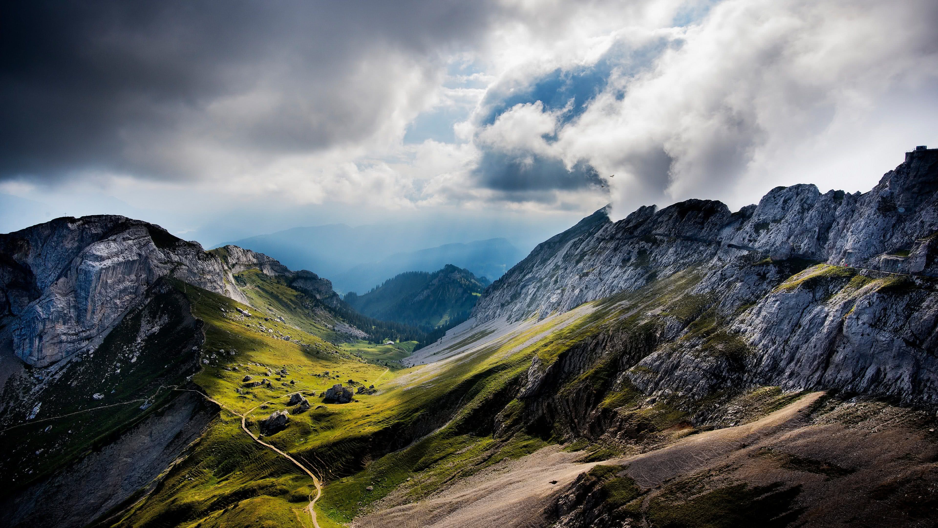 Mountain Range Switzerland Uhd 4k Wallpaper - Swiss Alps - HD Wallpaper 
