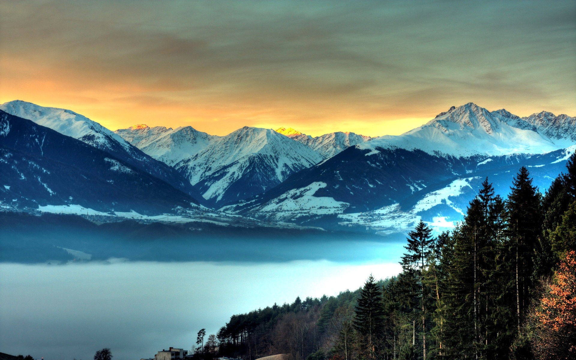 Beautiful Mountain Landscape Wallpaper Hd Desktop - HD Wallpaper 