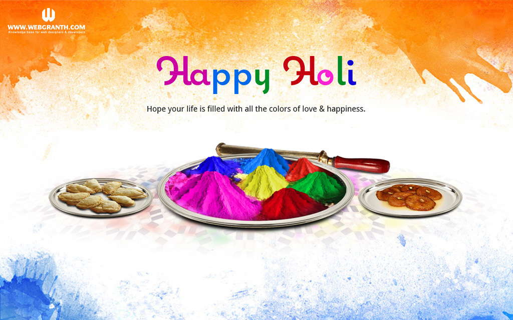 Happy Holi Wallpaper With March 2013 Calendar - Creative Happy Holi Wishes - HD Wallpaper 