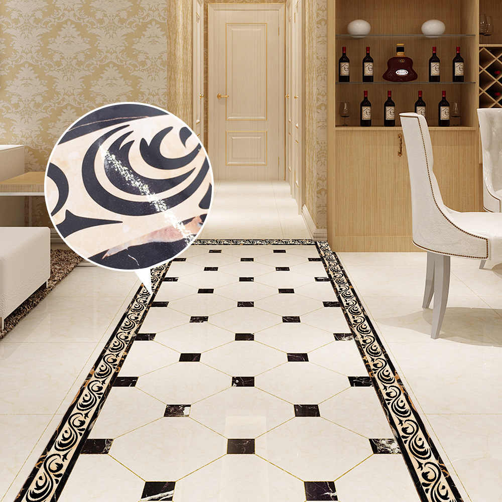 Funlife Paisley Marble Pattern Wallpaper Borders Sticker,french - White Marble Black Border - HD Wallpaper 