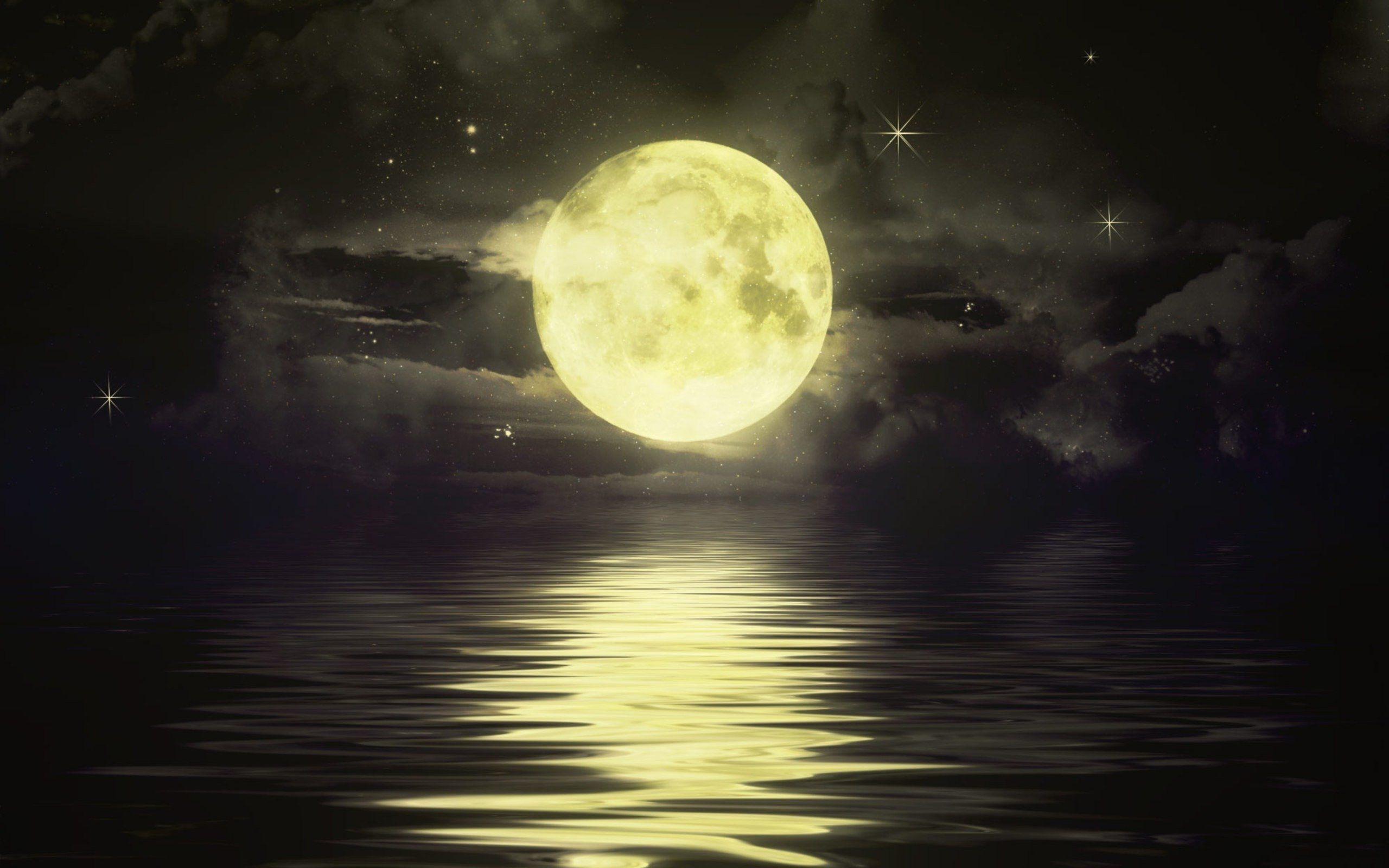 1616083 - Moon Water - HD Wallpaper 