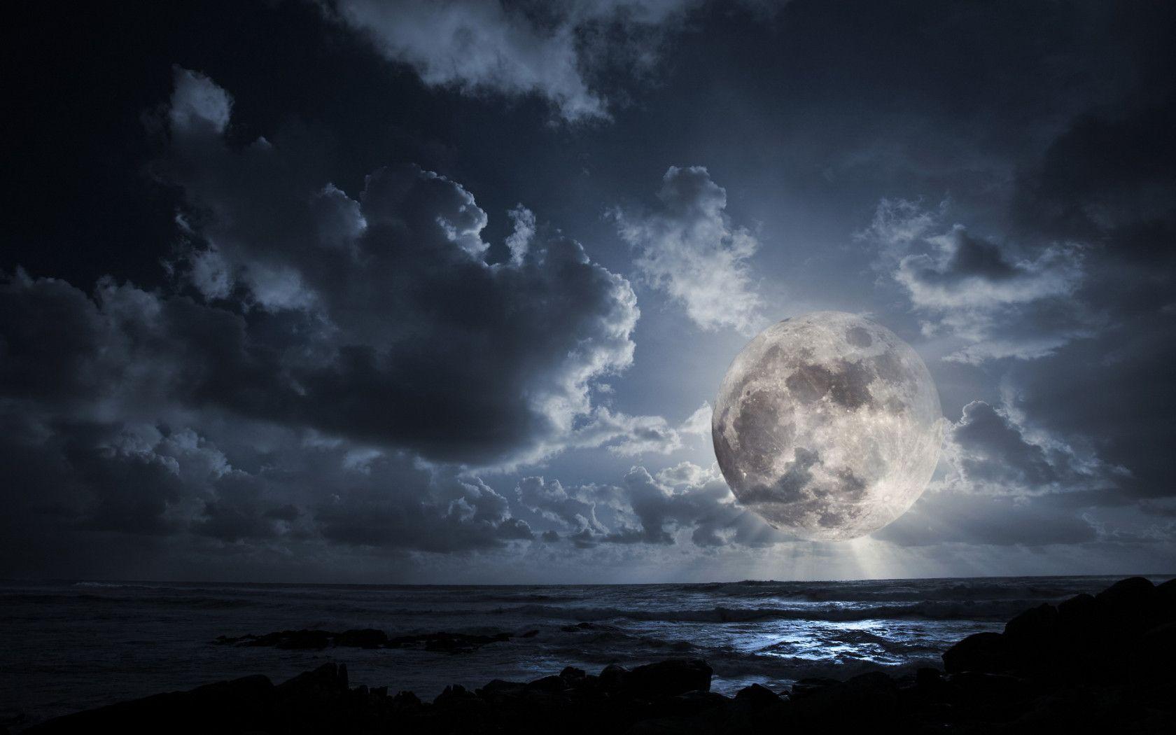 Dark Night Moon - HD Wallpaper 