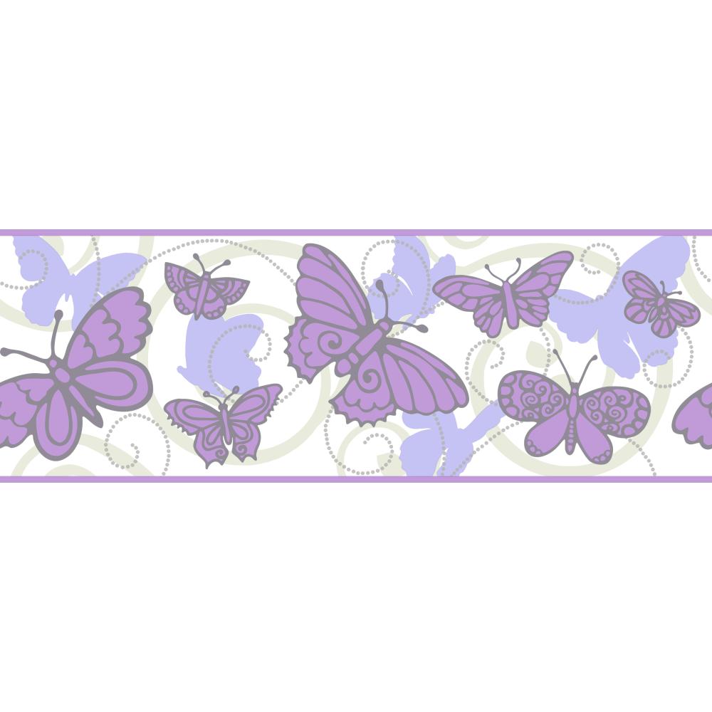 York Wallcoverings Bs5404b Room To Grow Butterfly Border Purple And Gray Wallpaper Borders 1000x1000 Wallpaper Teahub Io