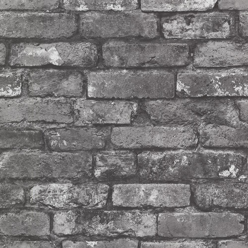 Exposed Brick Wall Black - HD Wallpaper 
