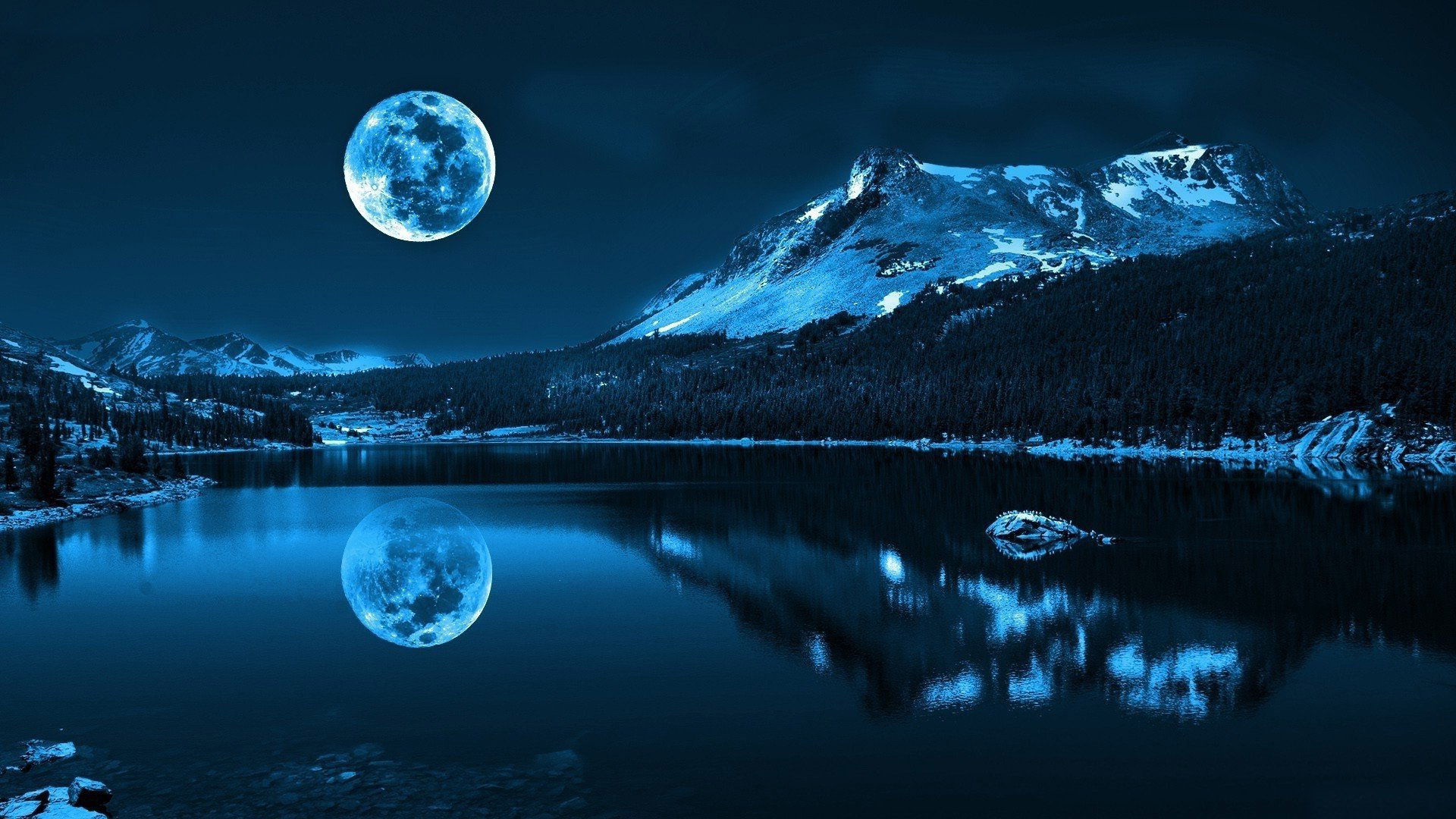 Beautiful Night Mountains - HD Wallpaper 