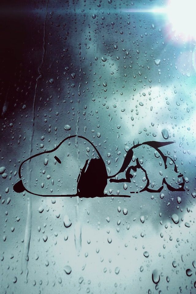 #snoopy #rain #wallpaper - Snoopy Mouse Pad - HD Wallpaper 