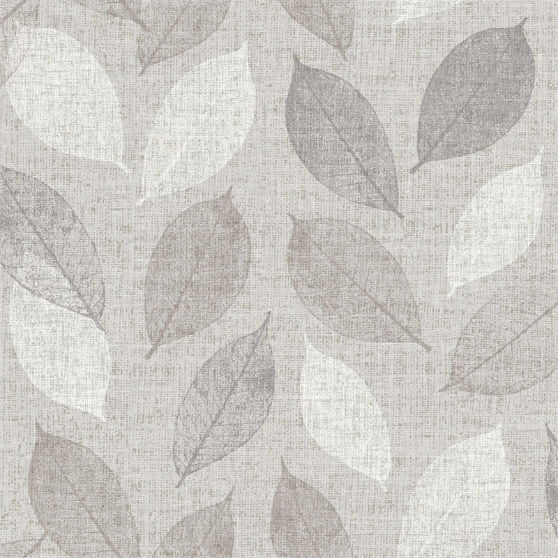 Grey Wallpaper With Leaves - HD Wallpaper 