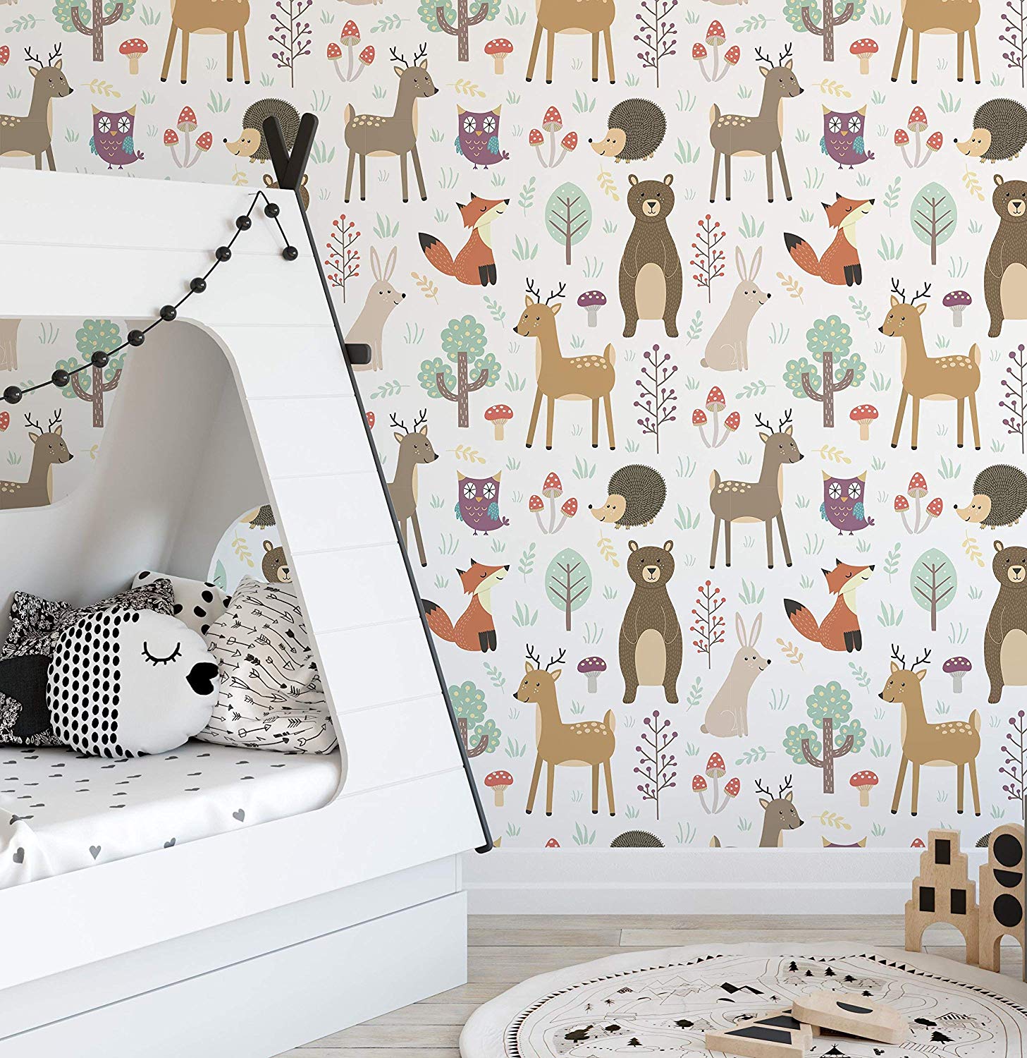 Forest Animals Removable Wallpaper Colorful Self Adhesive - Woodland Animal Wallpaper Nursery - 1457x1500 Wallpaper Forest Animals Removable Wallpaper Colorful Self Adhesive - Woodland Animal Wallpaper Nursery - 1457x1500 Wallpaper