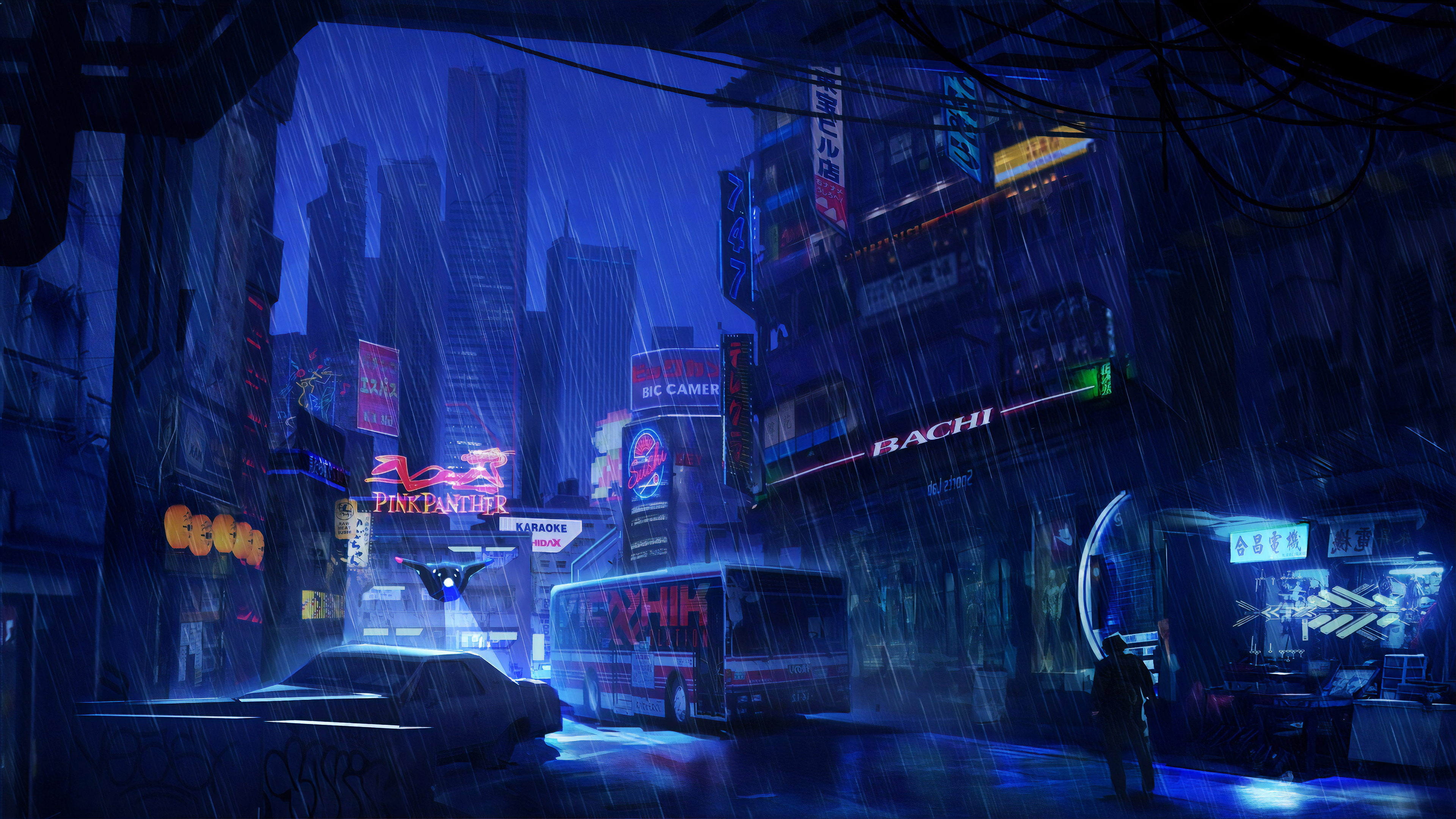 City Rain Wallpaper 4k - HD Wallpaper 