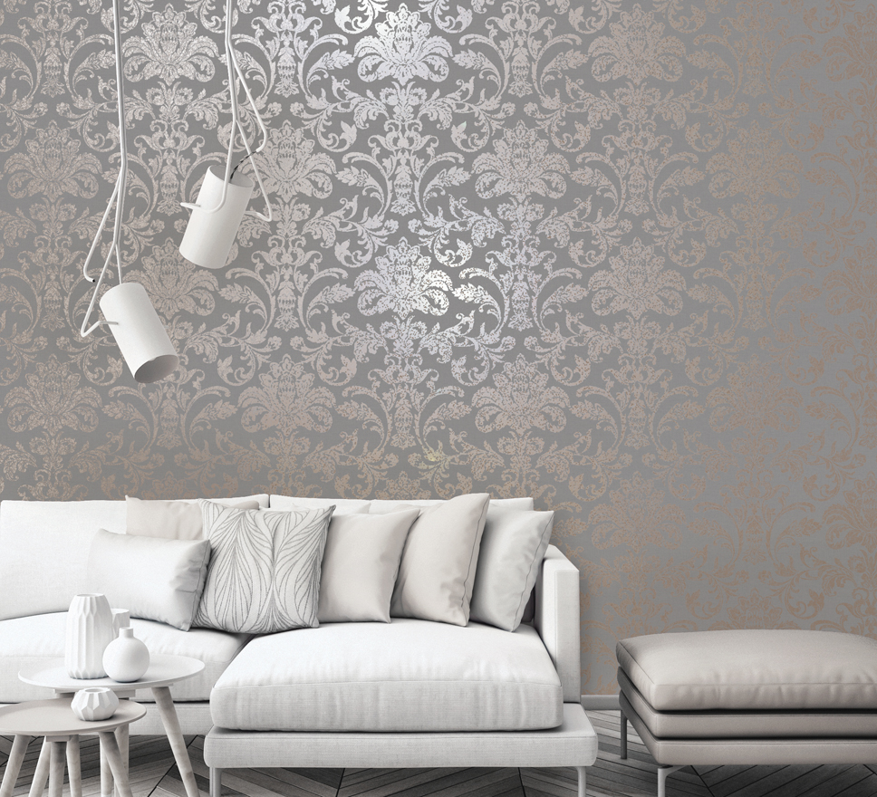 Grey Wallpaper For Living Room - HD Wallpaper 