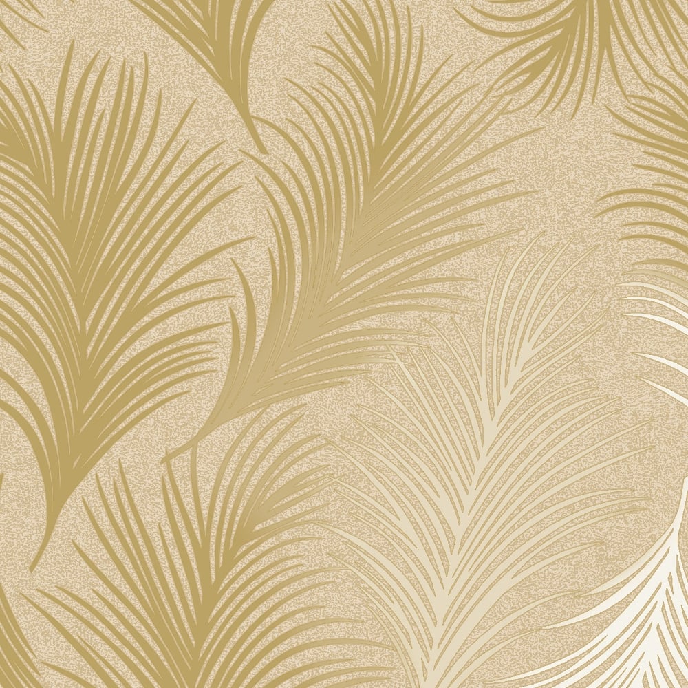 Holden Metallic Feather Pattern Wallpaper Leaf Motif - Interior Modern Wallpaper Texture - HD Wallpaper 