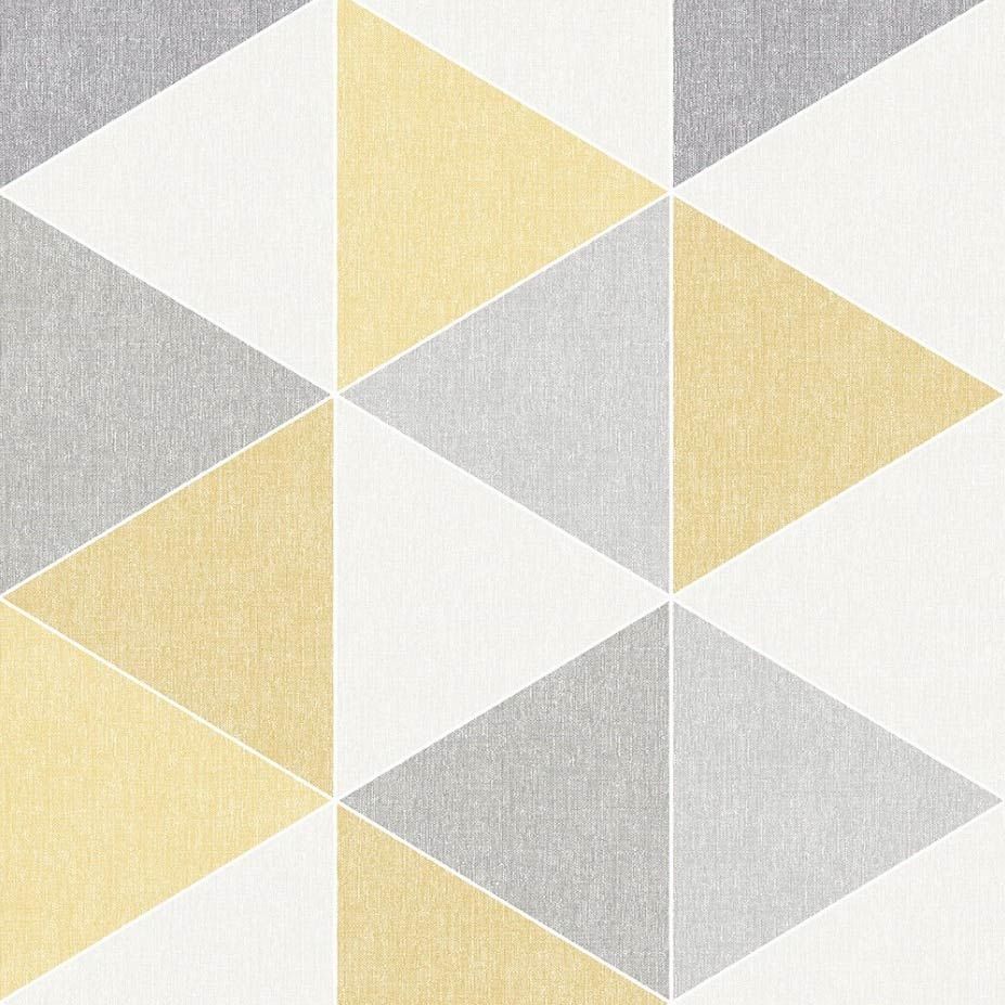Arthouse 908206 Scandi Yellow Triangle Wallpaper - Patchwork - HD Wallpaper 