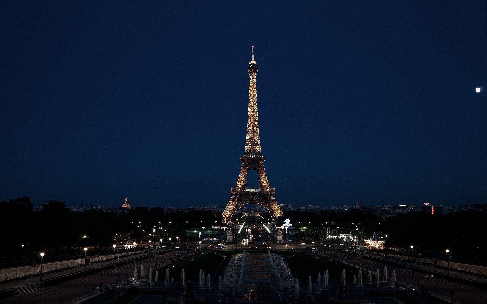 Eiffel Tower Night Wallpapers - Eiffel Tower - HD Wallpaper 