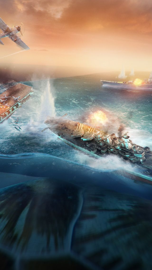 World Of Warships, Game, Mmorpg, Simulator, Sea, Water, - 4k Ultra Hd  1600x900 Wallpaper Hd - 640x1138 Wallpaper 