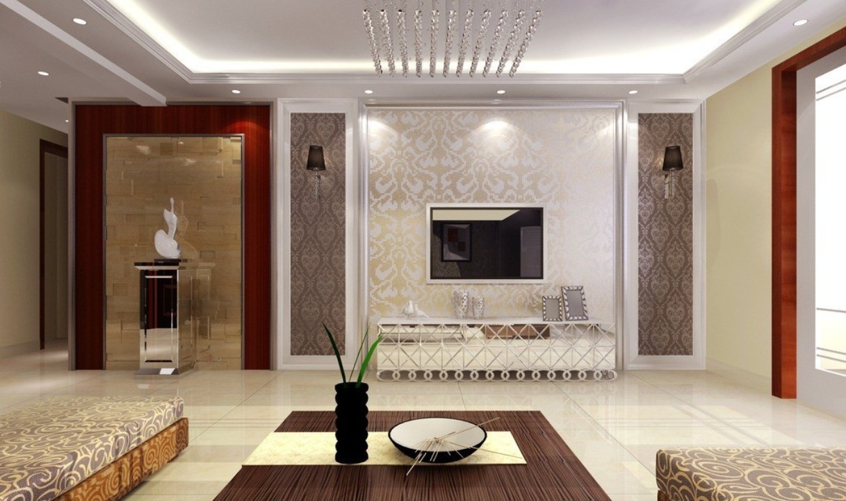 Popular Wallpaper Design For Living Room - HD Wallpaper 