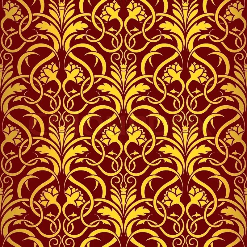Red And Gold Wallpaper Seamless - HD Wallpaper 