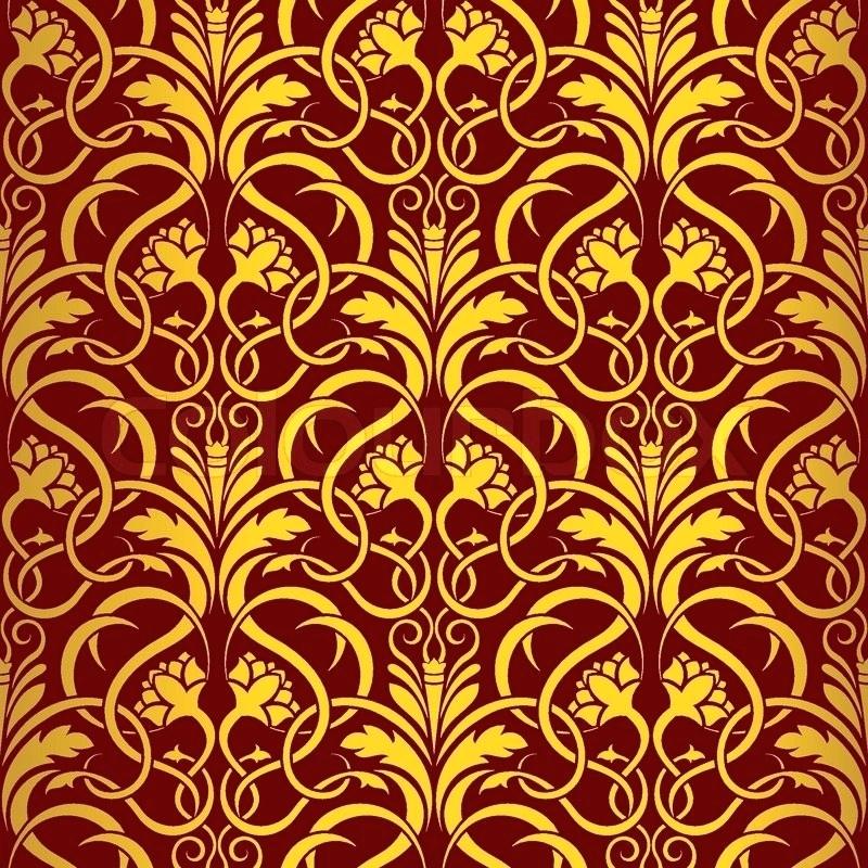Red And Gold Wallpaper Seamless - HD Wallpaper 