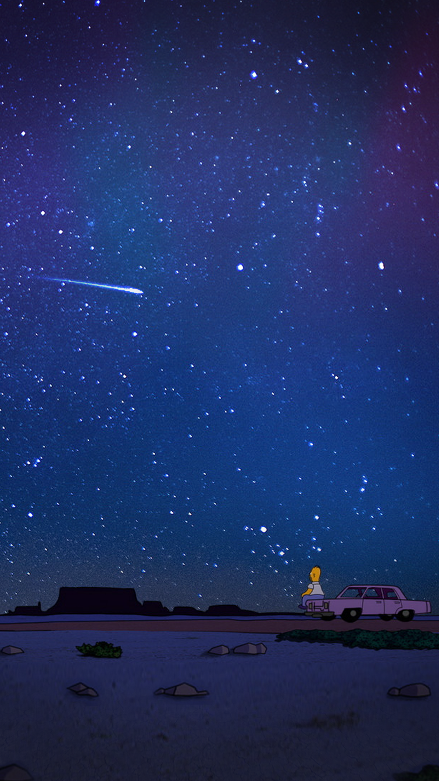 Homer Looking At The Stars Iphone - HD Wallpaper 