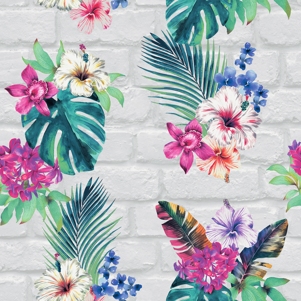 Accessorize Camden Brick Floral Wallpaper - Floral - HD Wallpaper 