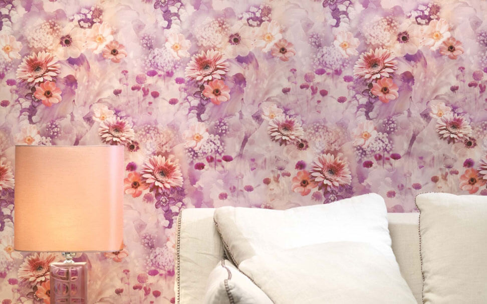 Flower Themed Wallpapers - Purple And Pink Wallpaper For Wall - HD Wallpaper 