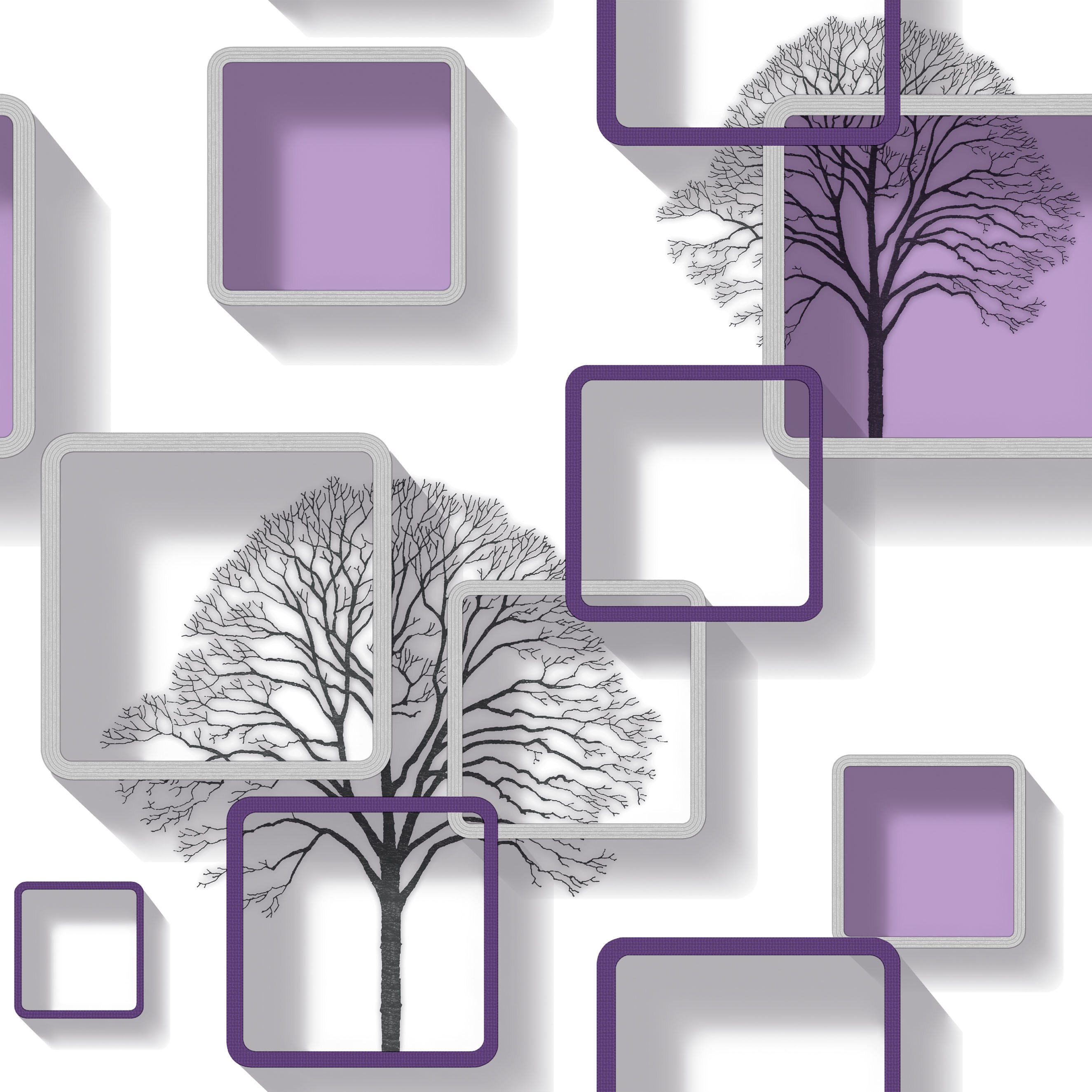 Purple Wall Paper Designs - HD Wallpaper 