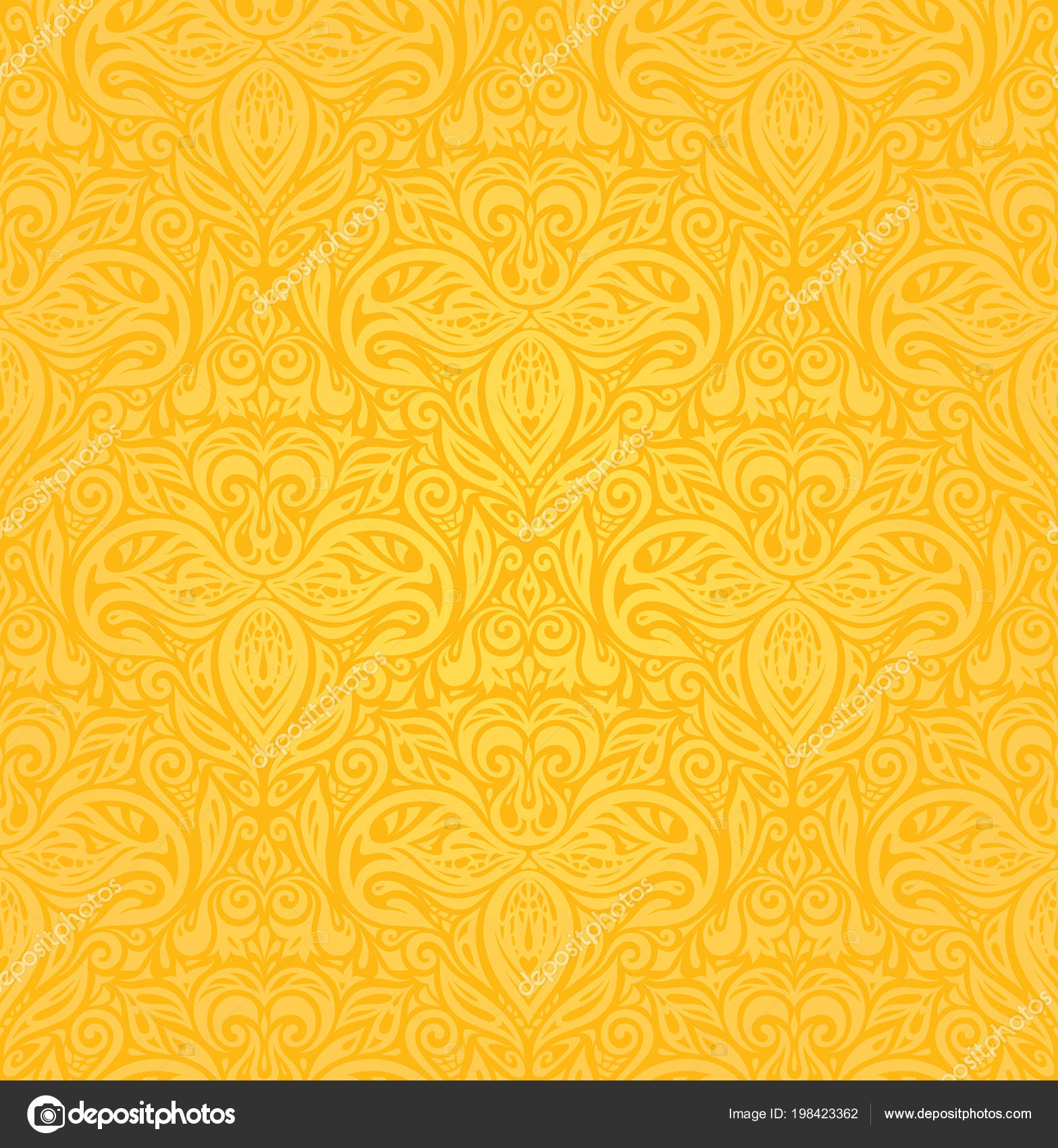 Yellow Background With Design - HD Wallpaper 