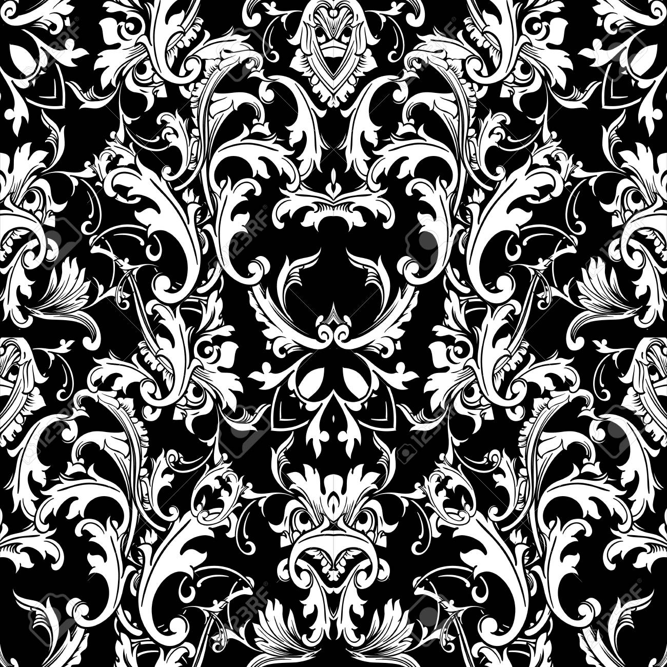Black And White Baroque Pattern - 1300x1300 Wallpaper Black And White Baroque Pattern - 1300x1300 Wallpaper