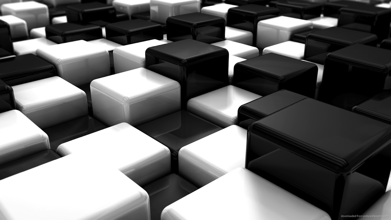 Black White 3d Wallpaper Wallpaper 3d Amp Abstracts - Black And White Cube - HD Wallpaper 