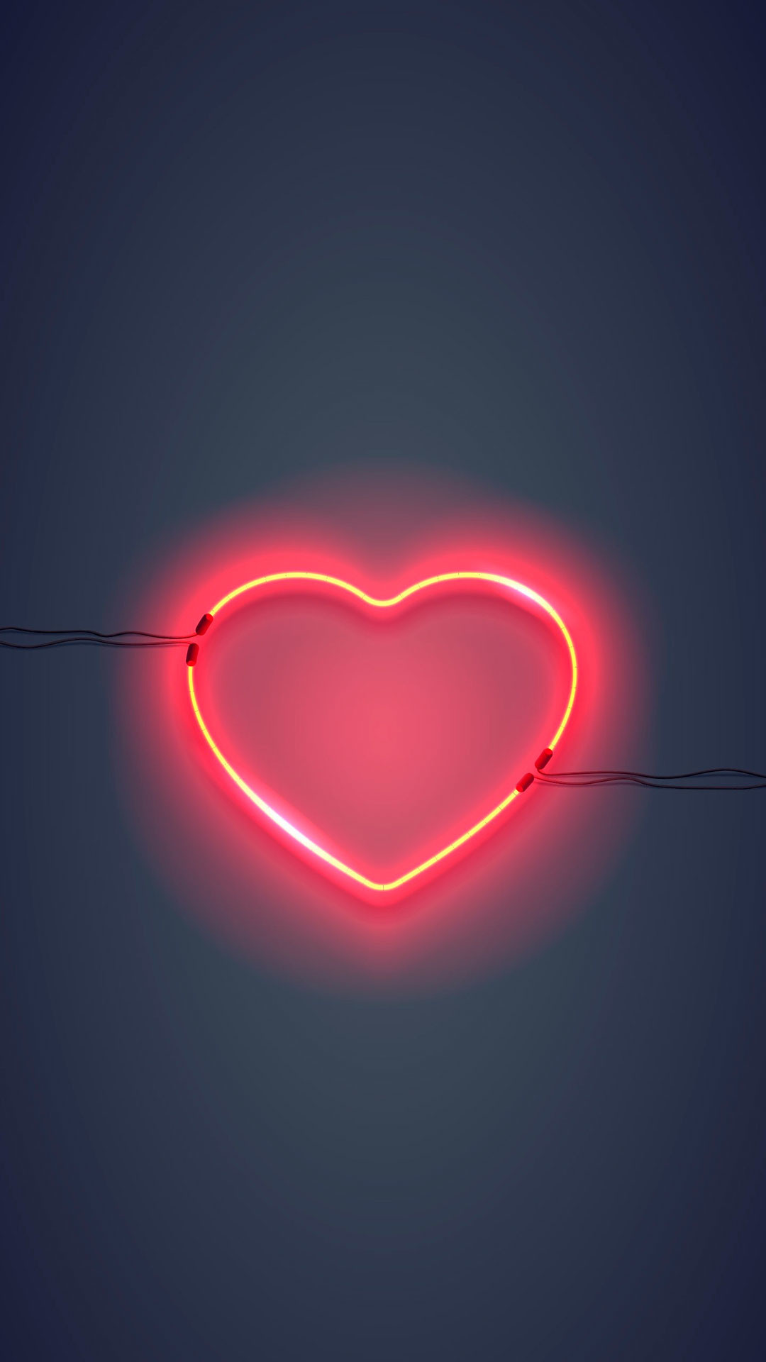 Iphone Wallpaper Neon Sign Heart Neon Sign - Neon Lights - HD Wallpaper 