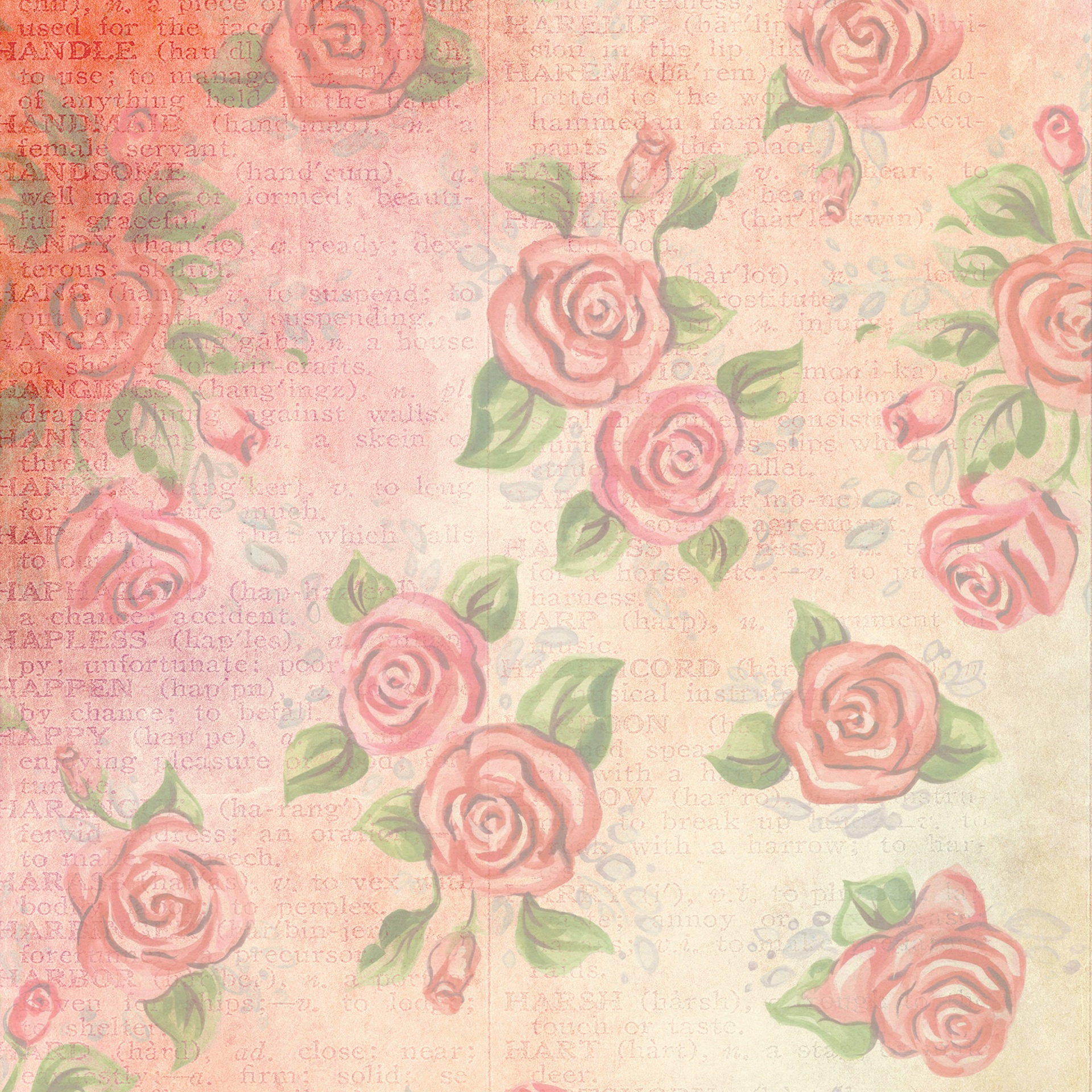 Roses Vintage Wallpaper Free Photo - Papel Tapiz Vintage - HD Wallpaper 