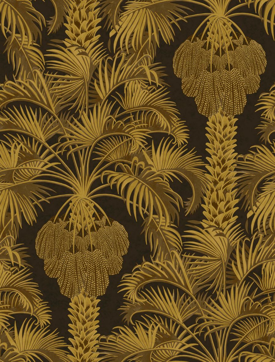 Hollywood Palm By Cole & Son Charcoal Gold Wallpaper - Cole And Son Martyn Lawrence Bullard Hollywood Palm - HD Wallpaper 