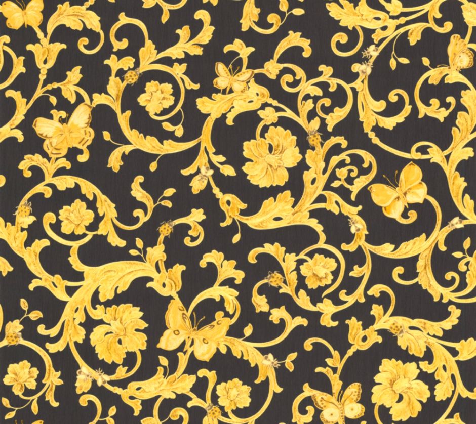 Ladybird Trail By Versace Black Gold Wallpaper Direct Versace 壁紙 940x8 Wallpaper Teahub Io