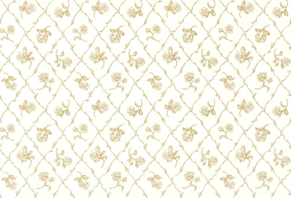 Rose Trail Trellis By Albany Metallic Gold Wallpaper - Motif - HD Wallpaper 