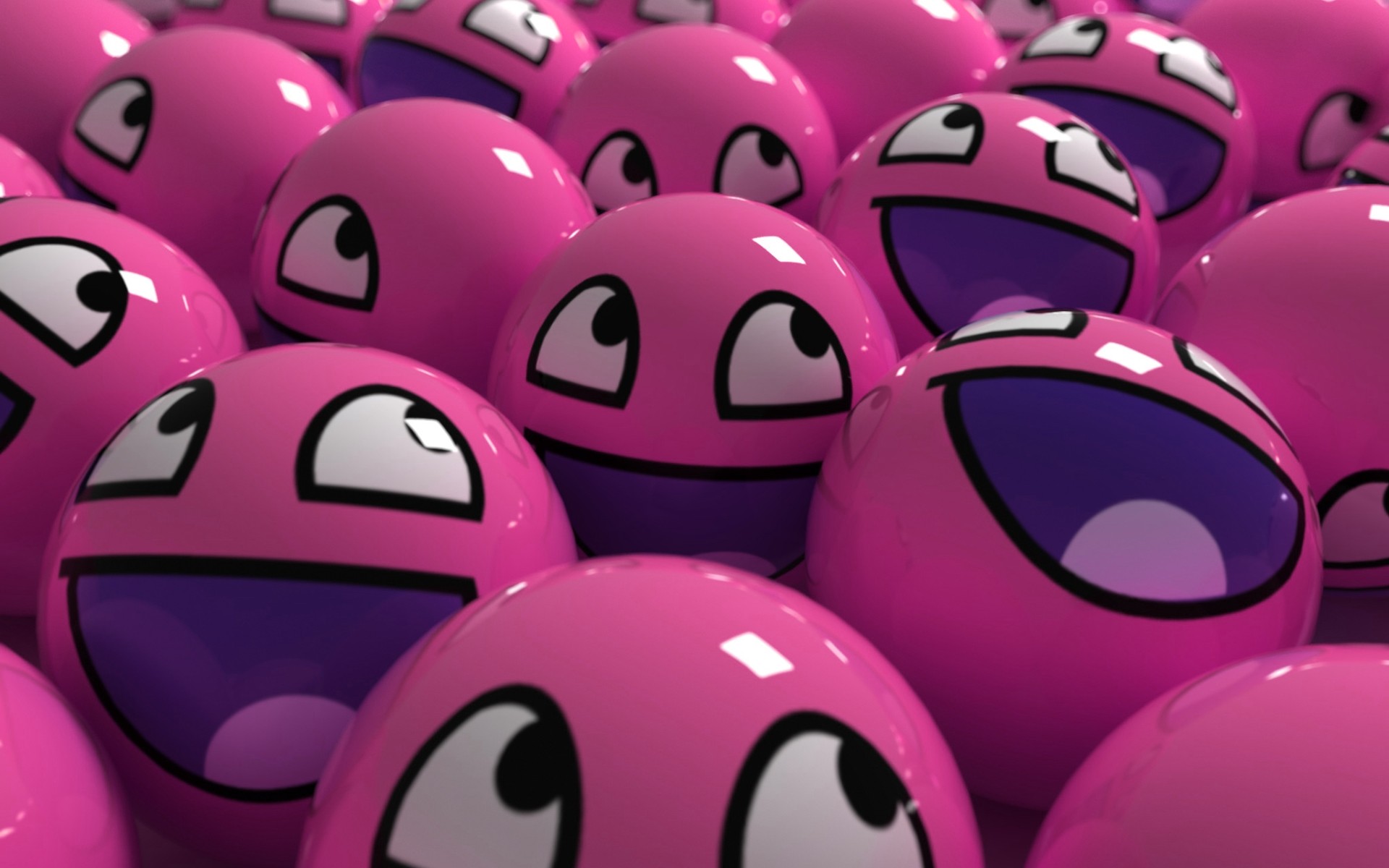 Pink Smiley Faces - 1920x1200 Wallpaper 