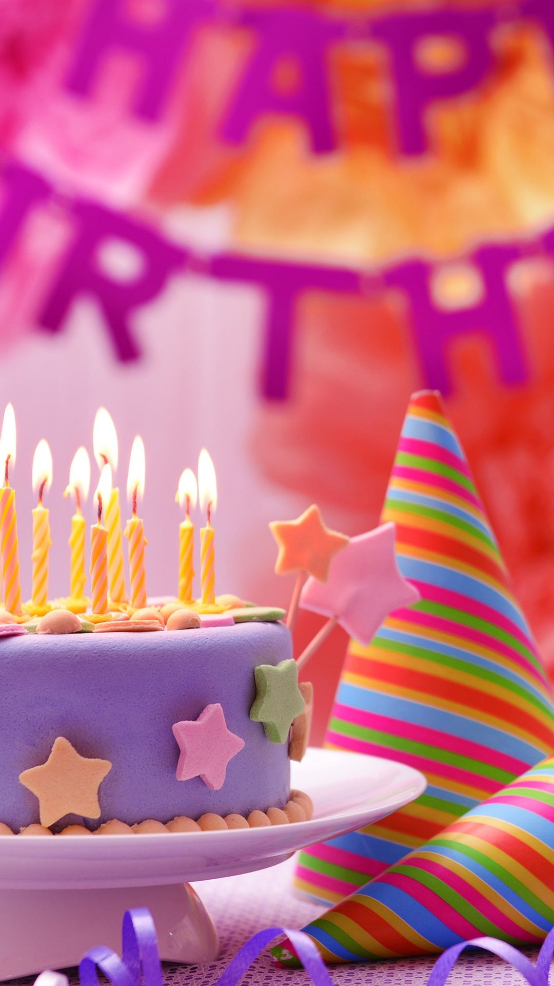 Iphone Wallpaper Happy Birthday Cake Colorful Decoration Bright Cake Background 1080x19 Wallpaper Teahub Io