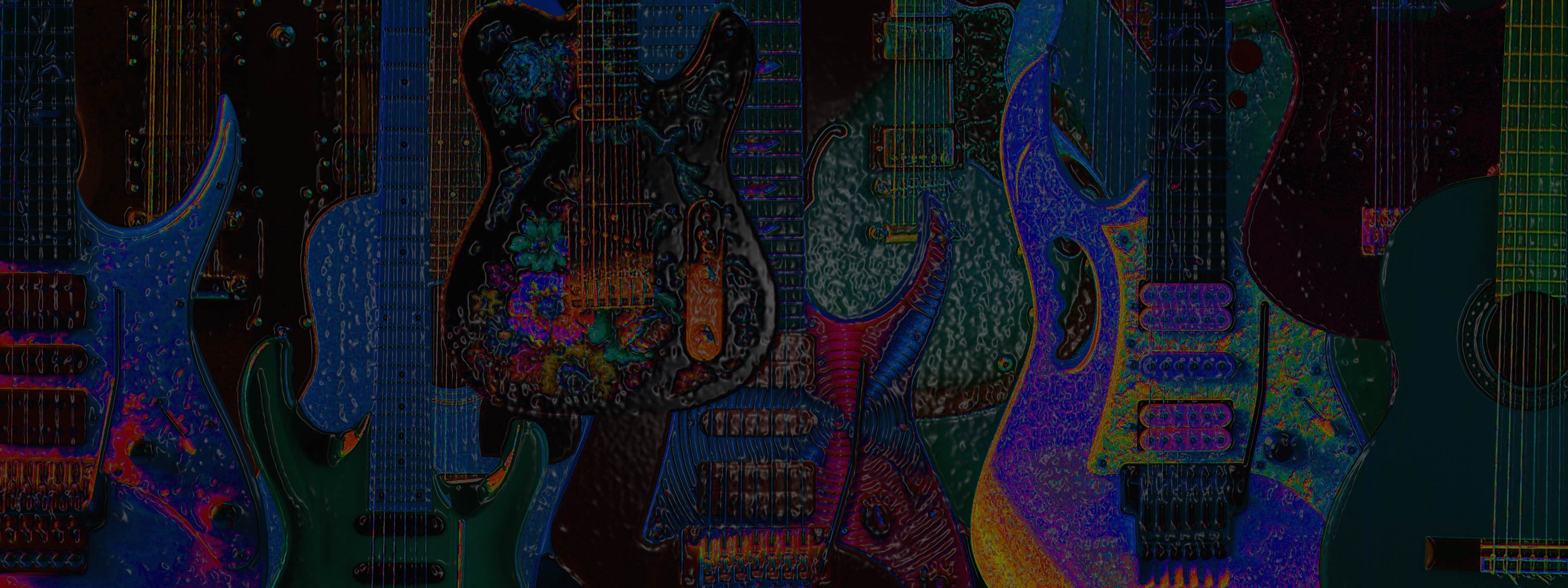 Trippy Guitars Dual Monitor Wallpaper - Modern Dual Monitor Wallpaper 3840 - HD Wallpaper 