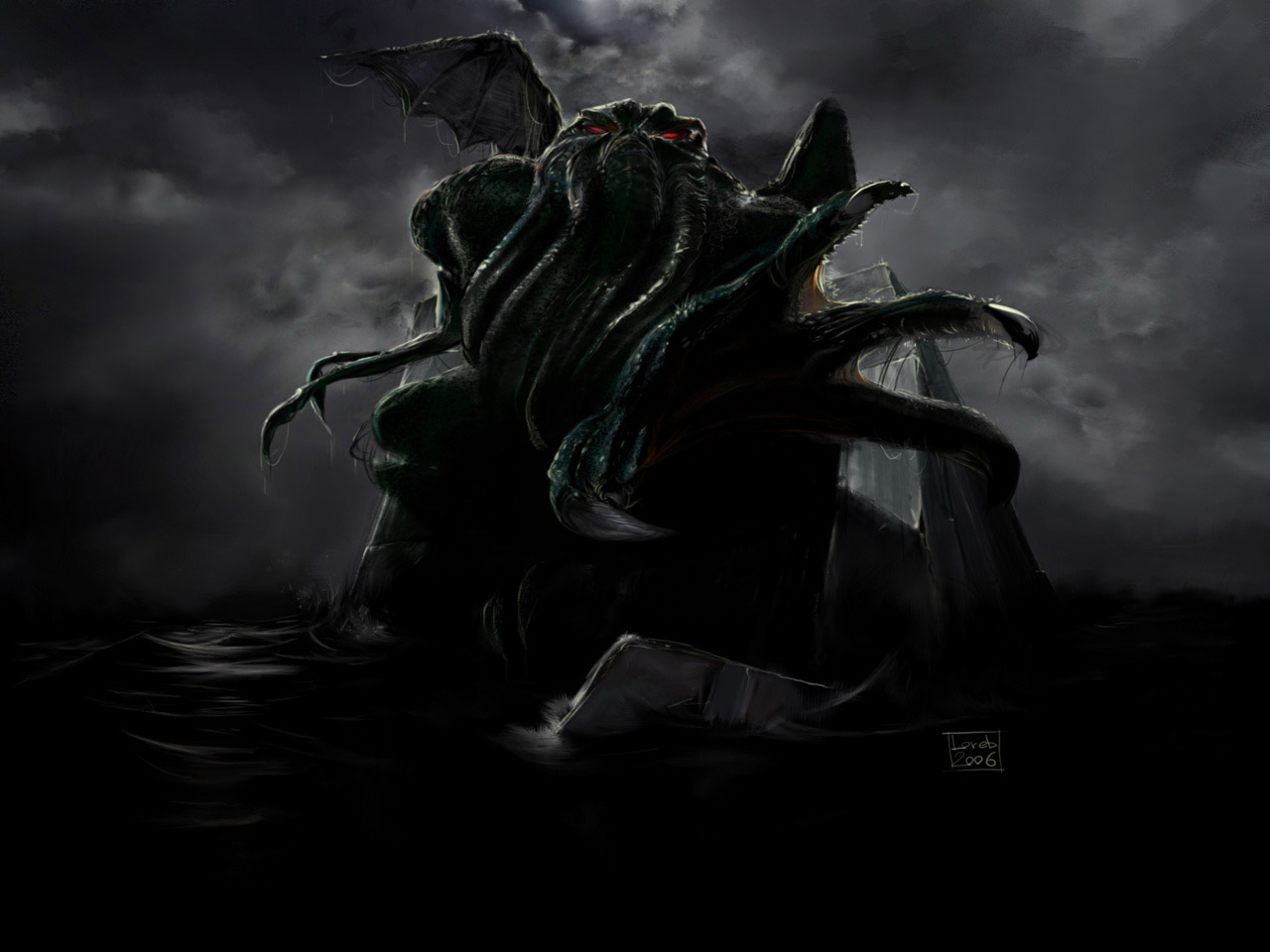 Most Scary Wallpapers Page - Dark Cthulhu - HD Wallpaper 