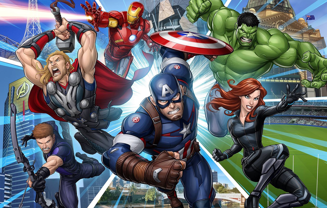 Photo Wallpaper Art, Hulk, Captain America, Thor, The - Patrick Brown Captain America - HD Wallpaper 