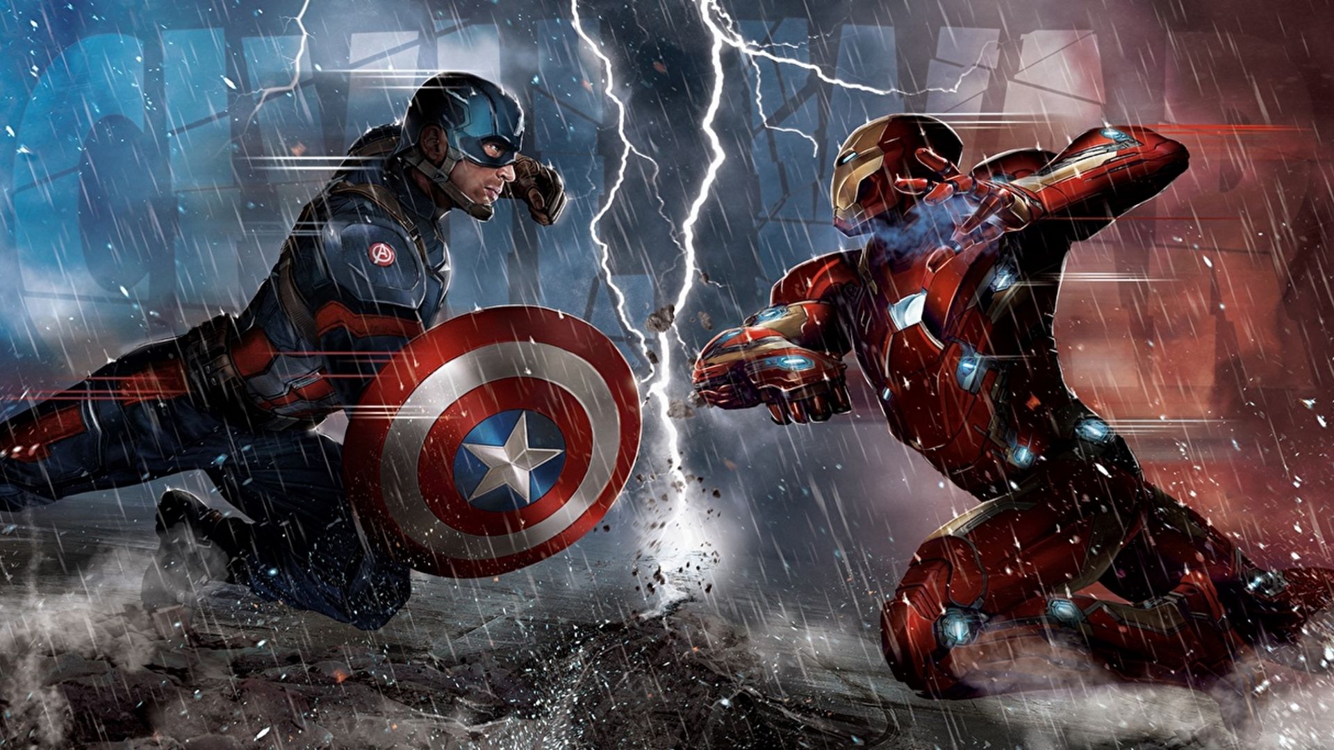 Battle Iron Man Captain America - Iron Man Dual Screen - 1920x1080 Wallpaper  