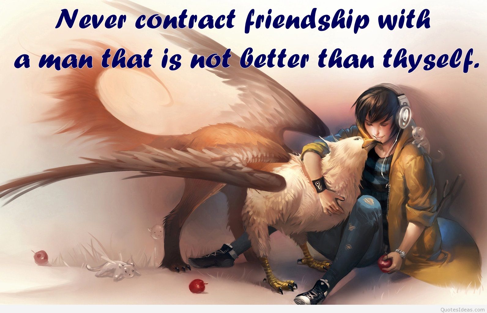 Best Friend Quote For My Friends Wallpaper - Anime Boy With Griffin - HD Wallpaper 