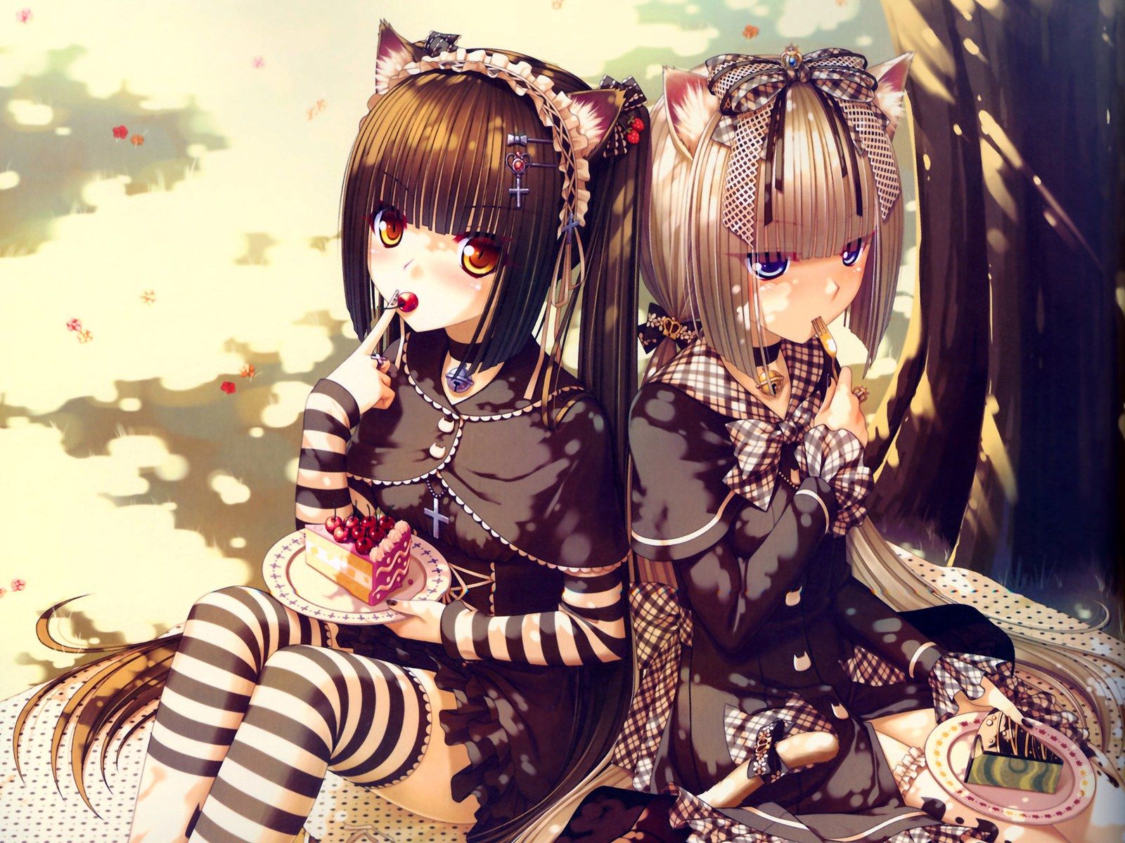 Cute Anime Girl Wallpaper - Anime Girl Best Friends - HD Wallpaper 