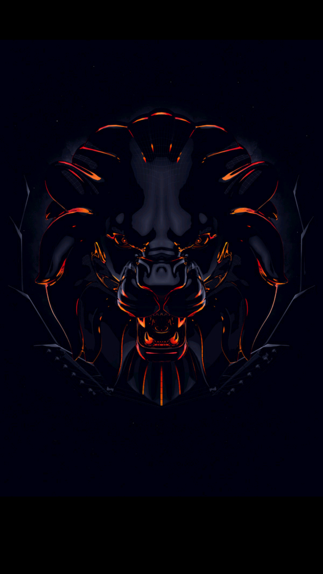 Lion Black And Orange - HD Wallpaper 