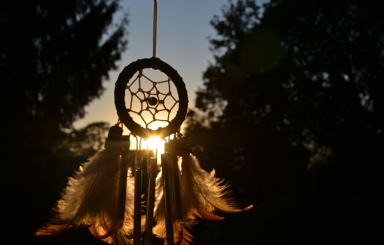 Photo Wallpaper The Sun, Feathers, Talisman, Amulet, - Black Dreamcatcher Desktop Wallpaper Hd - HD Wallpaper 