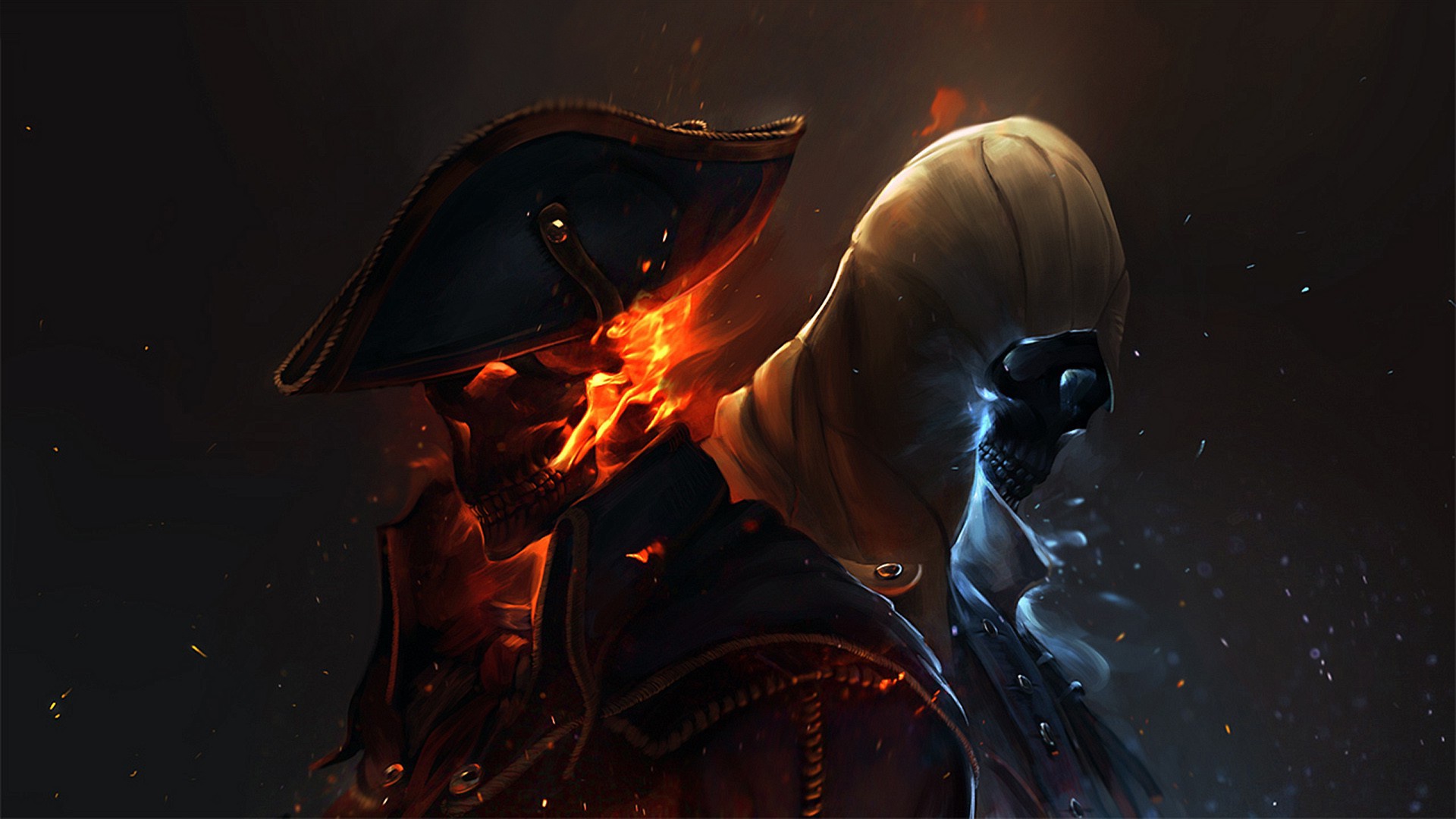 Wallpaper Assassin’s Creed Black Flag Cape Skull Fire - Assassins Creed - HD Wallpaper 