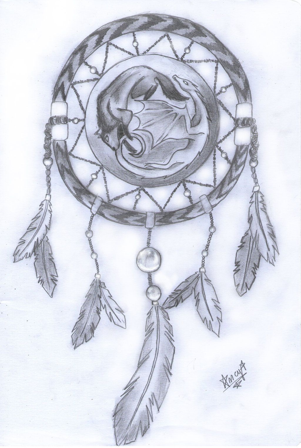 Drawn Dreamcatcher Wallpaper - Wolf In A Dream Catcher - HD Wallpaper 