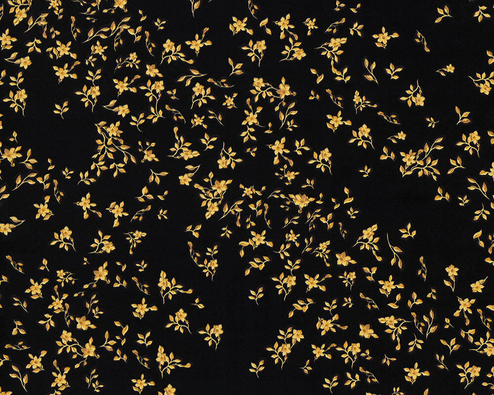 Versace Home Wallpaper Baroque, Flowers, Black, Gold, - Black And Gold Wallpaper Iphone - HD Wallpaper 